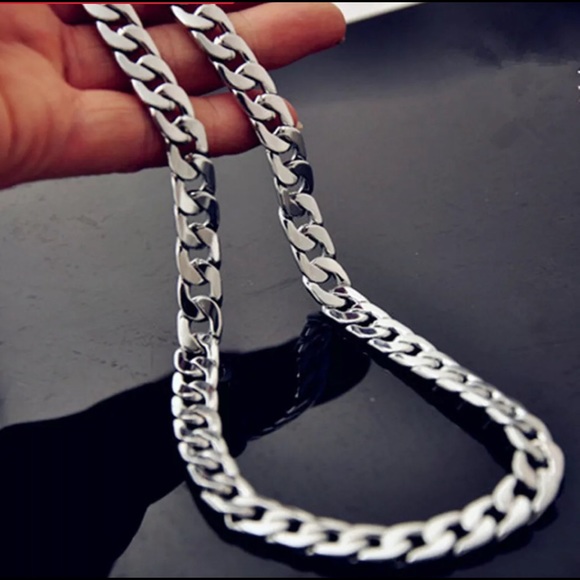 Jewelry - Men’s Silver Figaro Hexagon Curb Chain Necklace